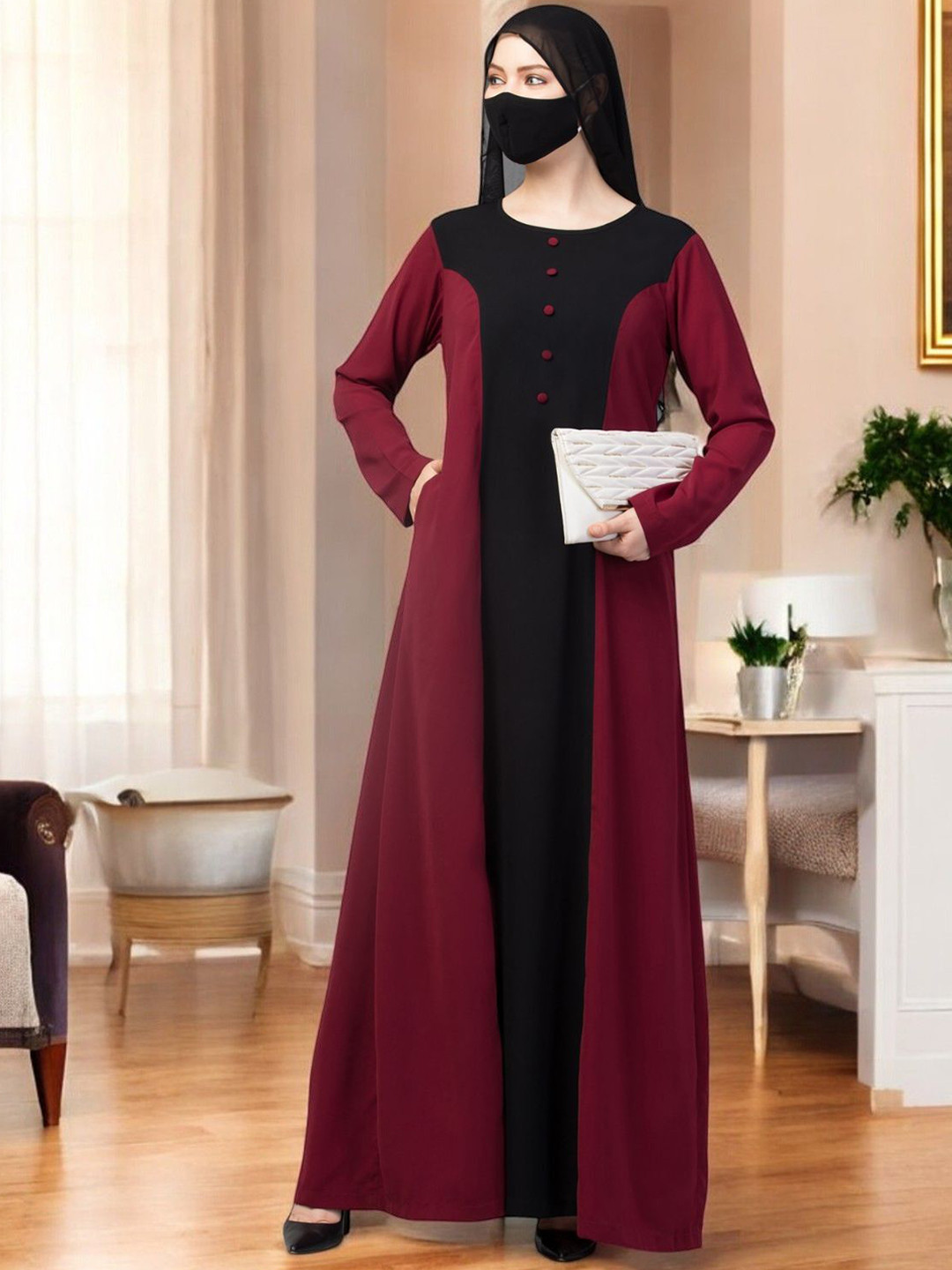 MUSHKIYA Designer Abaya In Dual Color