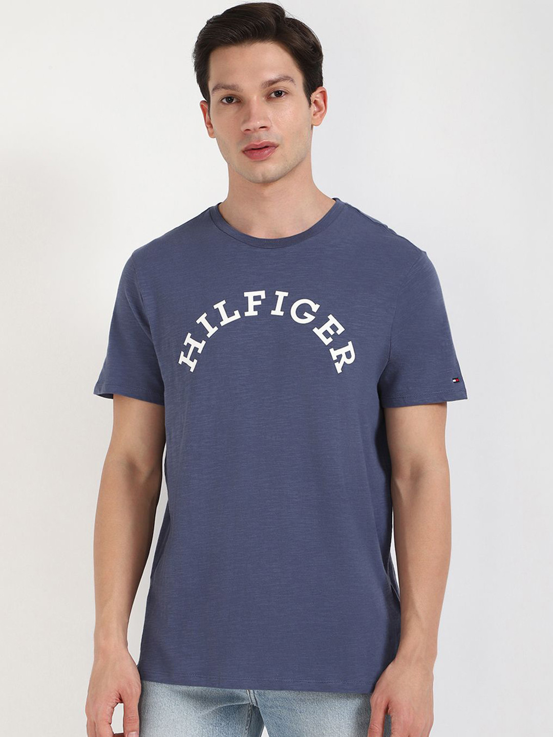 Tommy Hilfiger Men Typography Printed Applique T-shirt