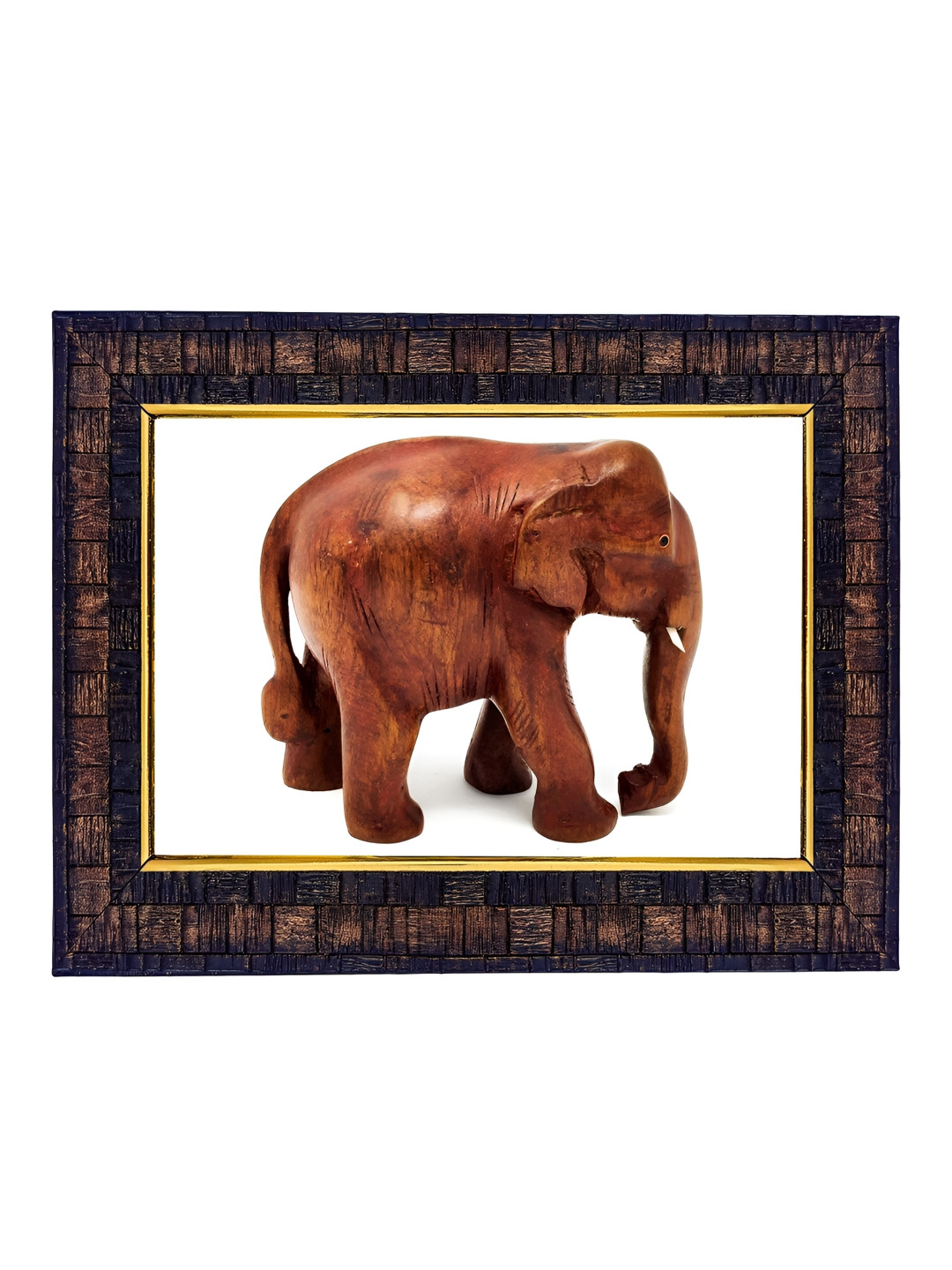 Hawai Elephant Wood Wall Rectangle Photographs Wall Art -7 x 6.4 In