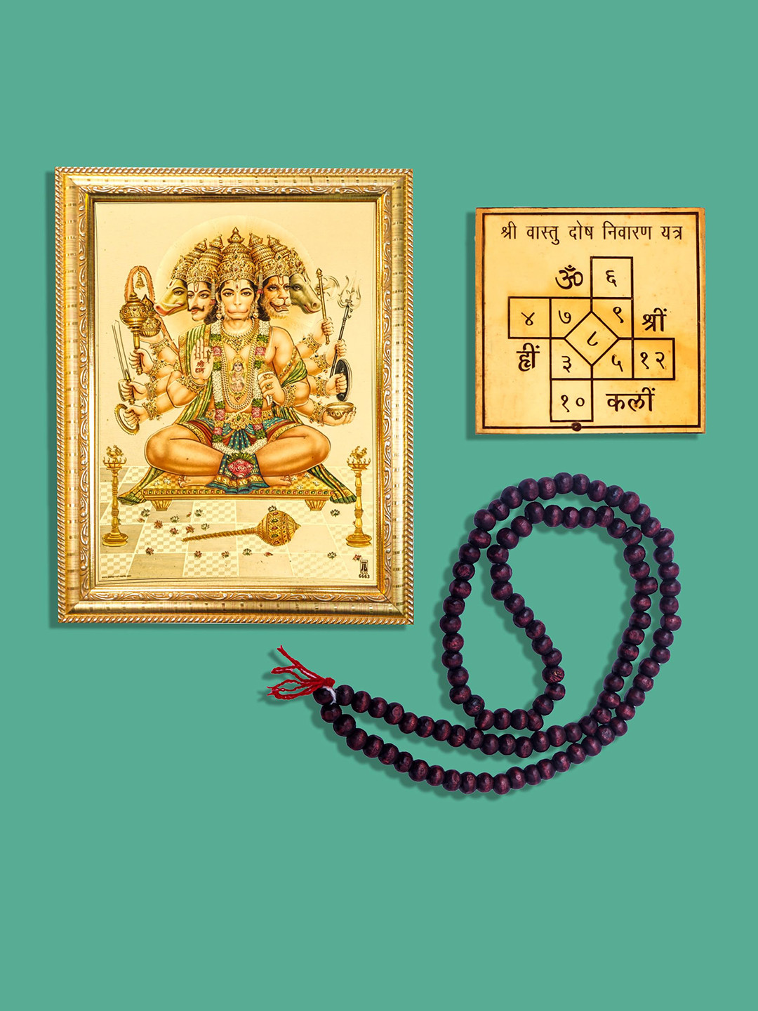 Hawai Panchmukhi Hanuman Wood Wall Rectangle Photographs Wall Art