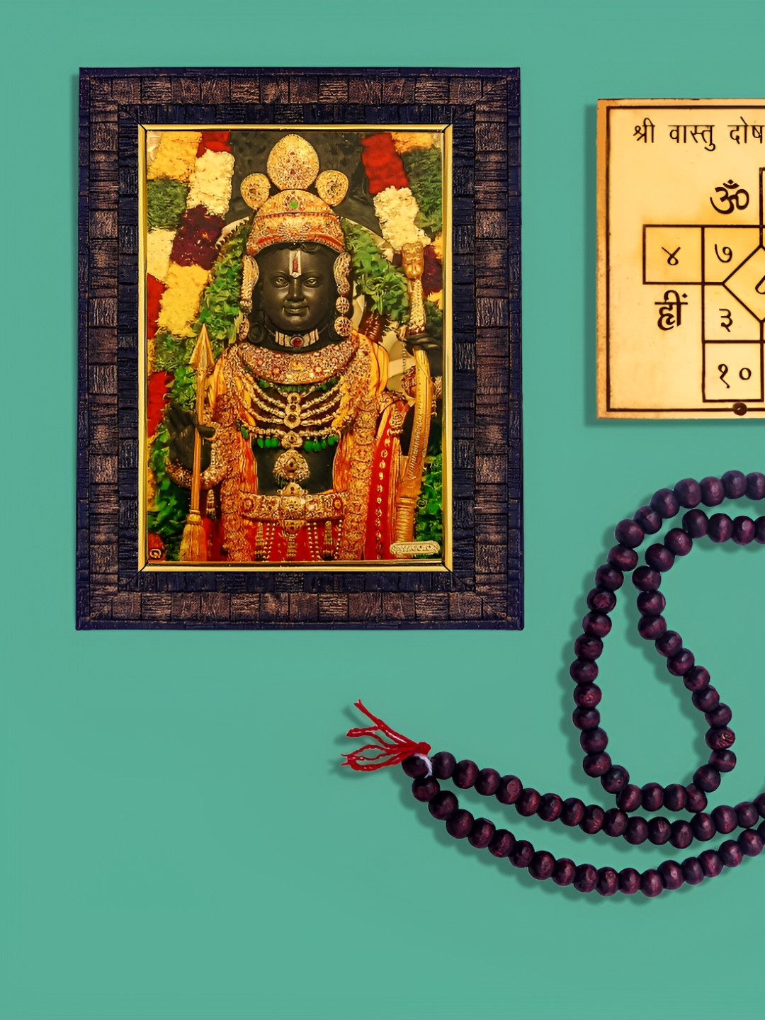 Hawai Ayodhya Bhagwan Ram Wood Wall Rectangle Photographs Wall Art - 6.5 x 8.5 In