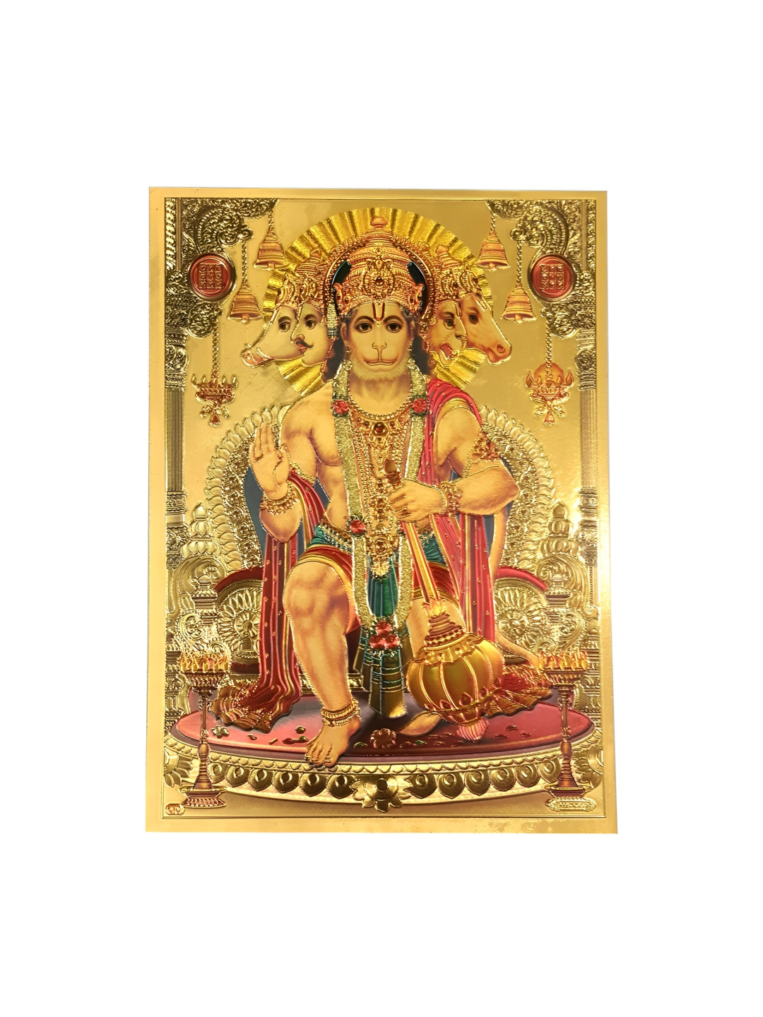 Hawai Panchmukhi Hanuman Paper Wall Rectangle Photographs Wall Art - 5 x 7 In