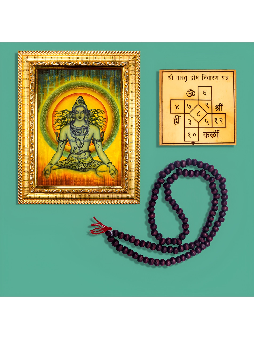 Hawai Lord Shiva Wood Wall Rectangle Photographs Wall Art-3.3 x 2.6In