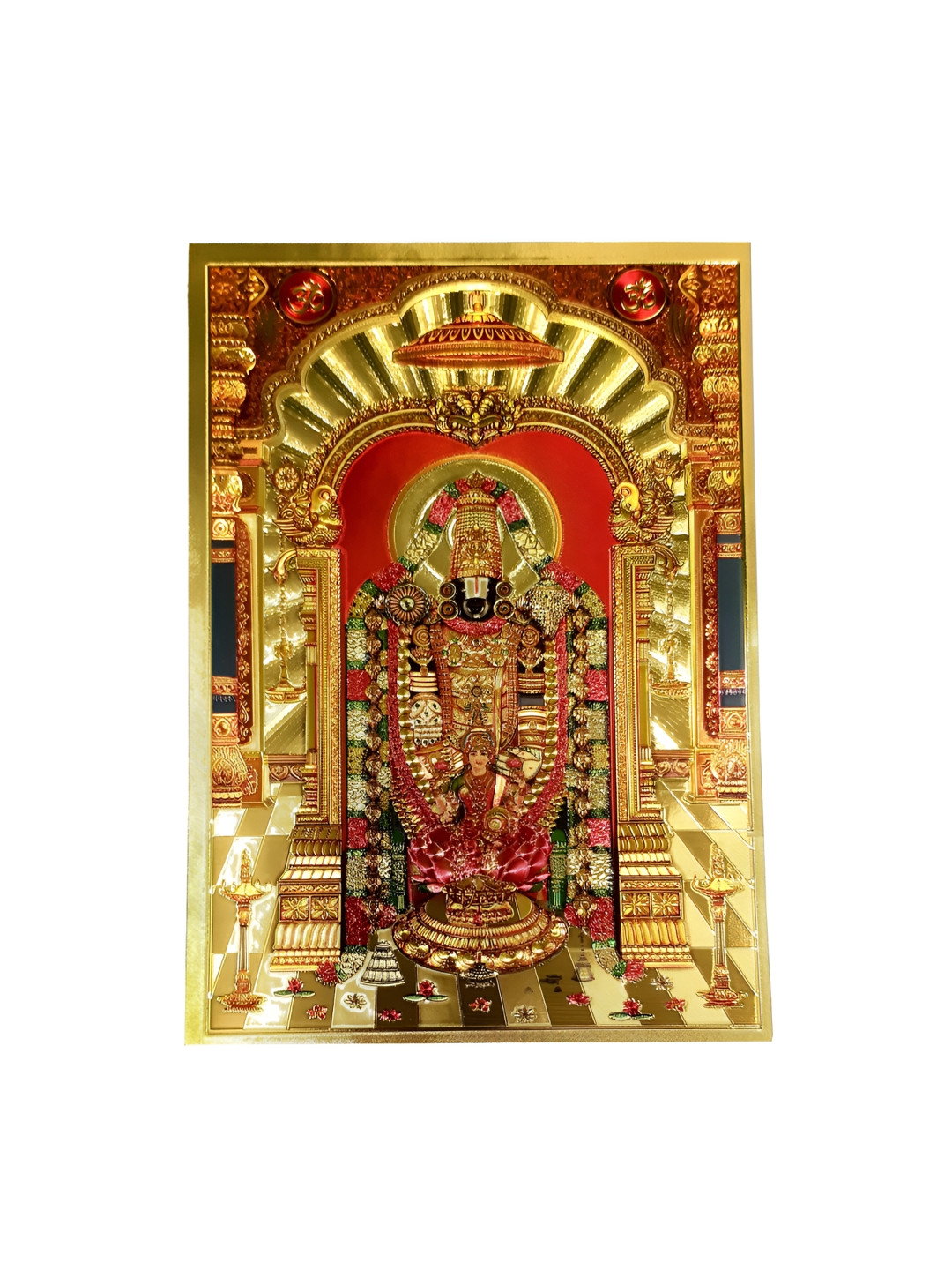 Hawai Shree Tirupati Balaji Glass Wall Rectangle Photographs Wall Art-6.9 x 4.9In
