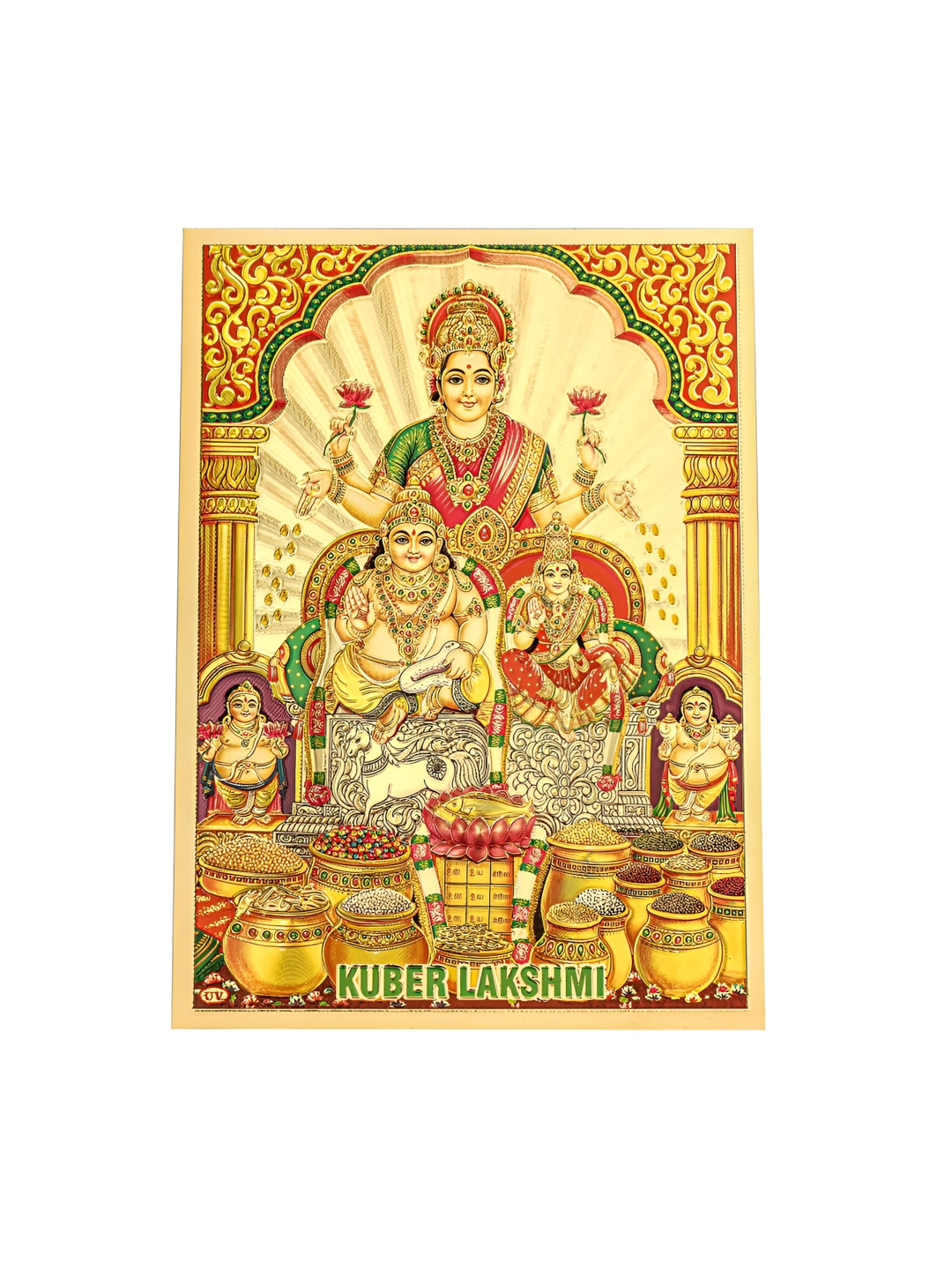 Hawai Lordess Laxmi Gold Paper Wall Living Room Rectangle Potrait Photographs Wall Art