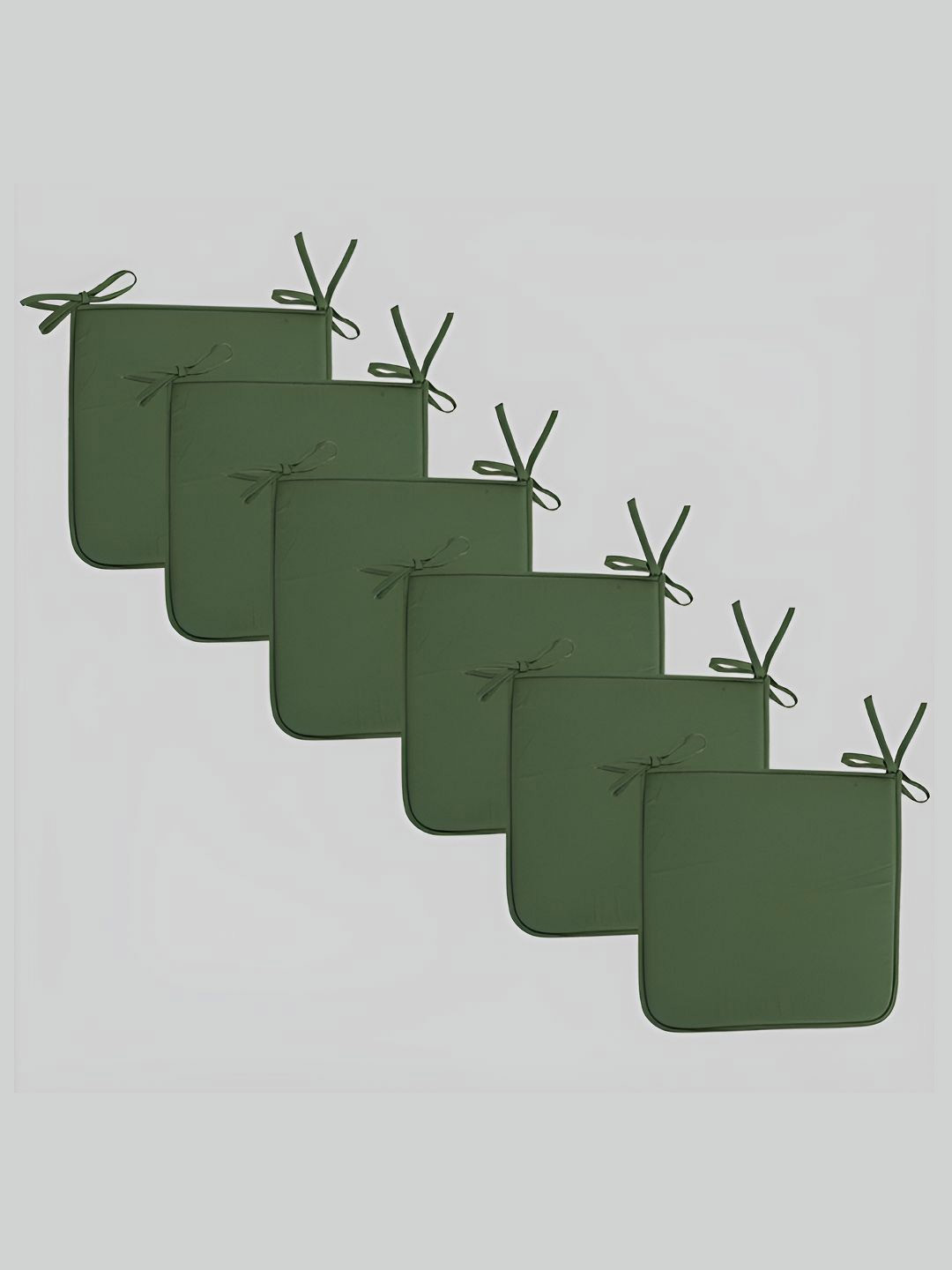 SKANDA FAB Set Of 6 Light Green Pure Cotton Foam Chair Pad