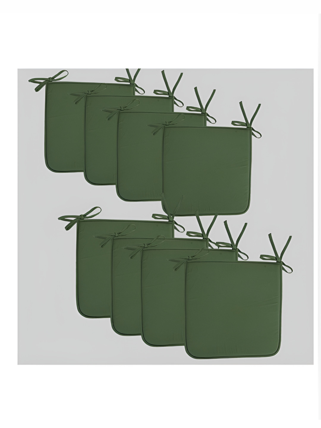 SKANDA FAB Set Of 8 Light Green Pure Cotton Foam Chair Pad
