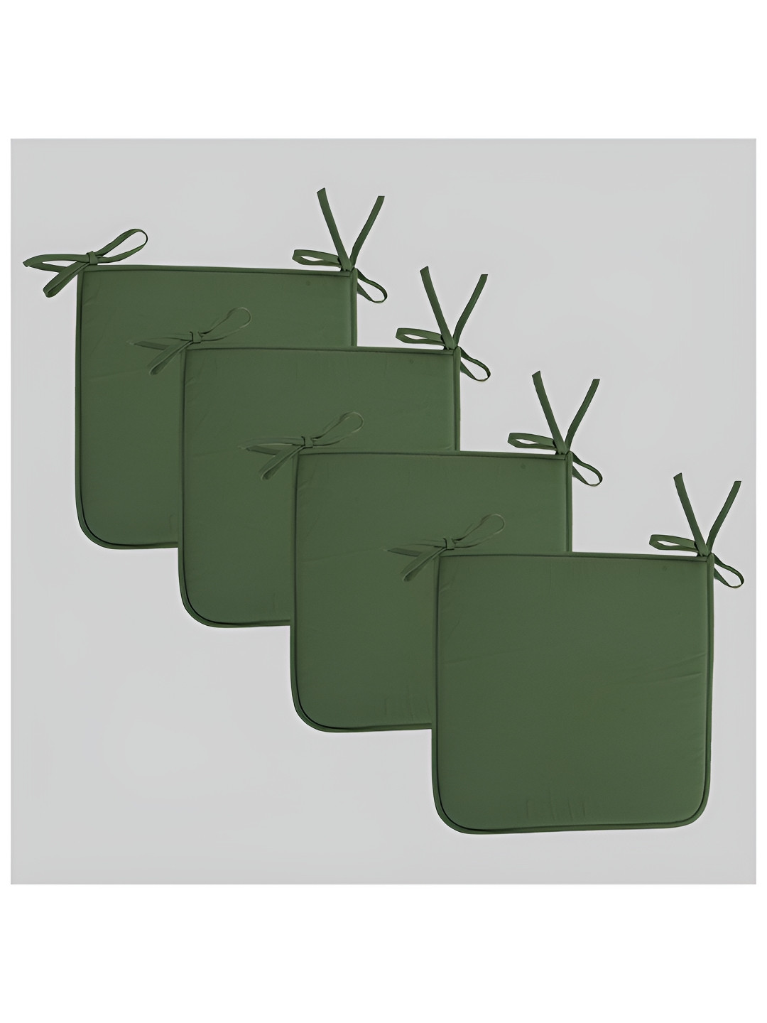 SKANDA FAB Set Of 4 Light Green Pure Cotton Foam Chair Pad