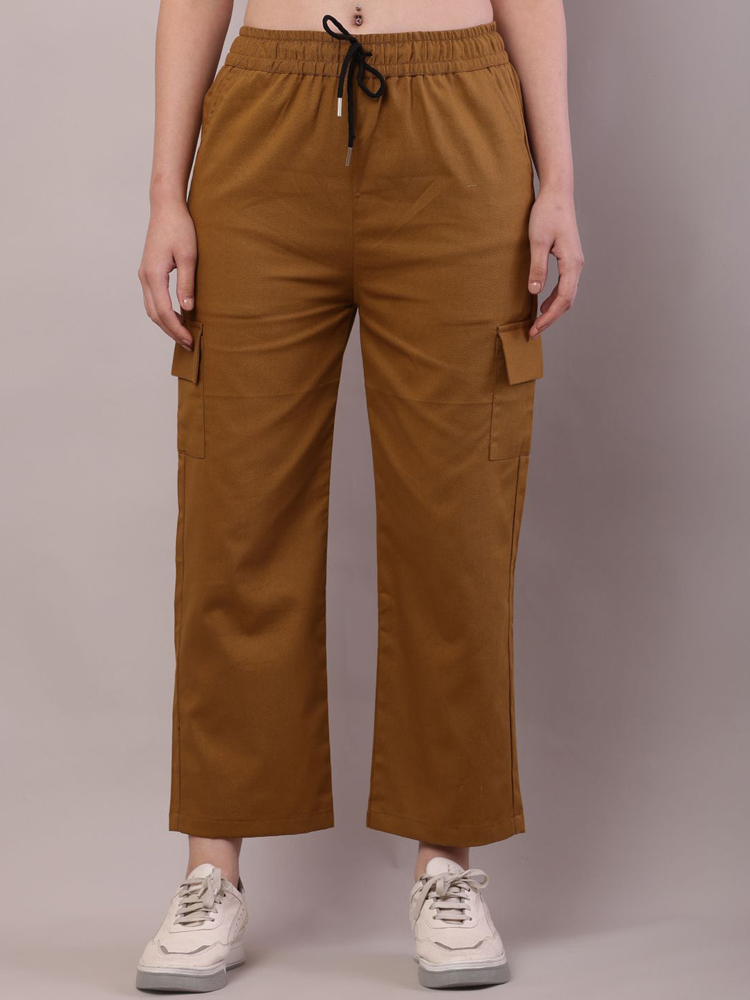 Sellingsea Women Regular Fit Mid-Rise Cargo Styles Trousers