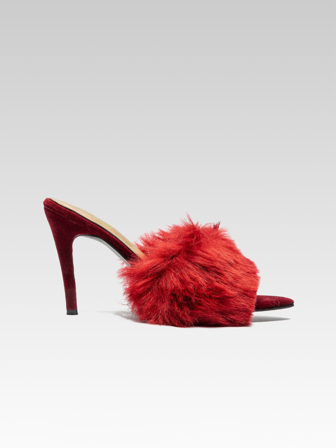 ZORI WORLD Party Stiletto Pumps with Fur Detail
