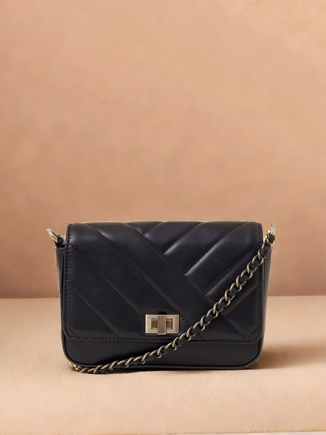 Accessorize Women Chain Strap Faux Leather Sling Bag