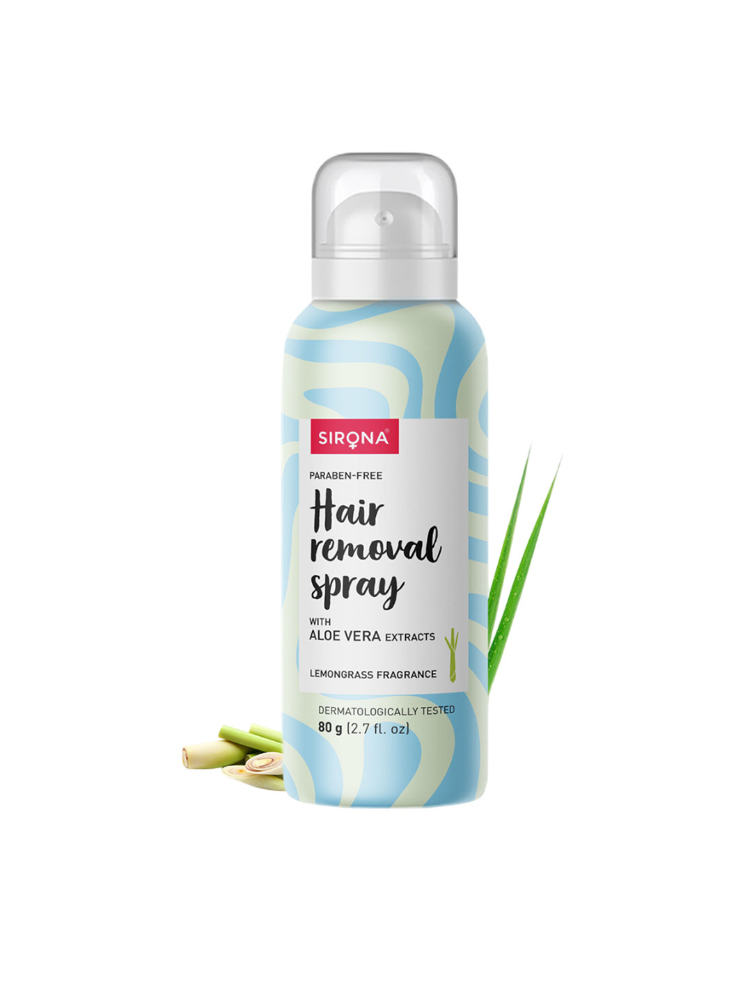 Sirona Hair Removal Spray With Aloe Vera Extracts and Lemongrass Fragrance - 80g