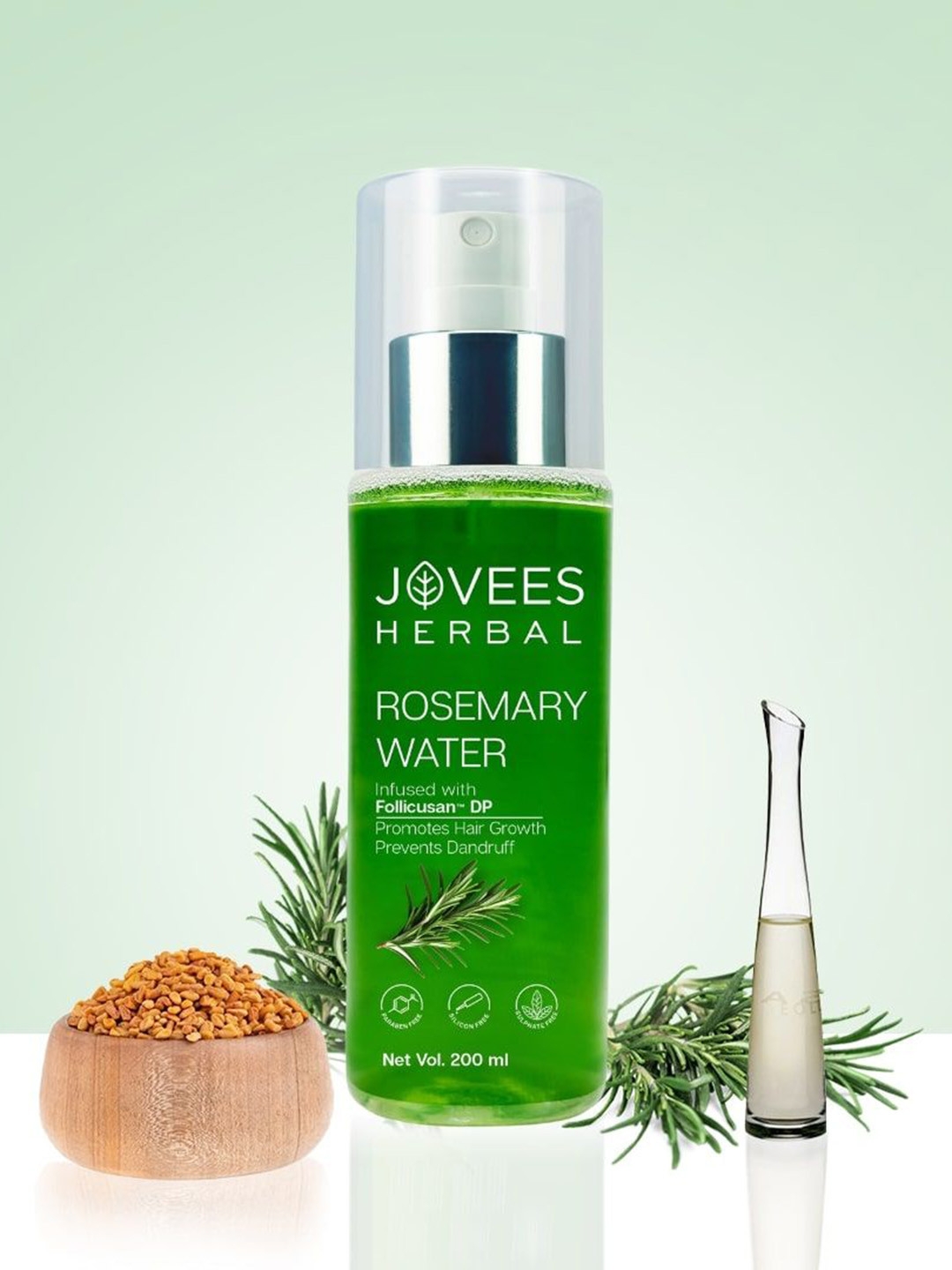 Jovees Rosemary Water Spray With Follicusan DP For Hair Growth & Prevent Dandruff- 200 ml