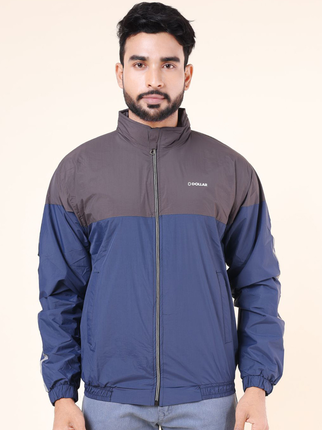 Dollar Men Colourblock Light Weight Windcheater Jacket with UV Protection and Pocket