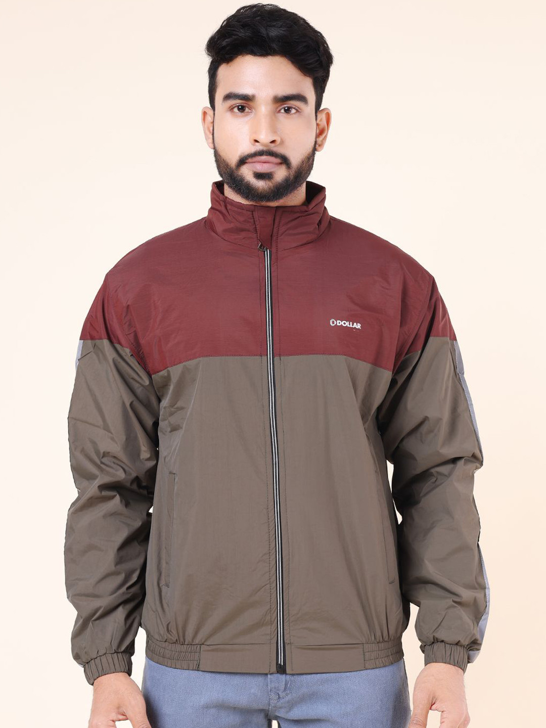 Dollar Men Colourblock Light Weight Windcheater Jacket with UV Protection and Pocket
