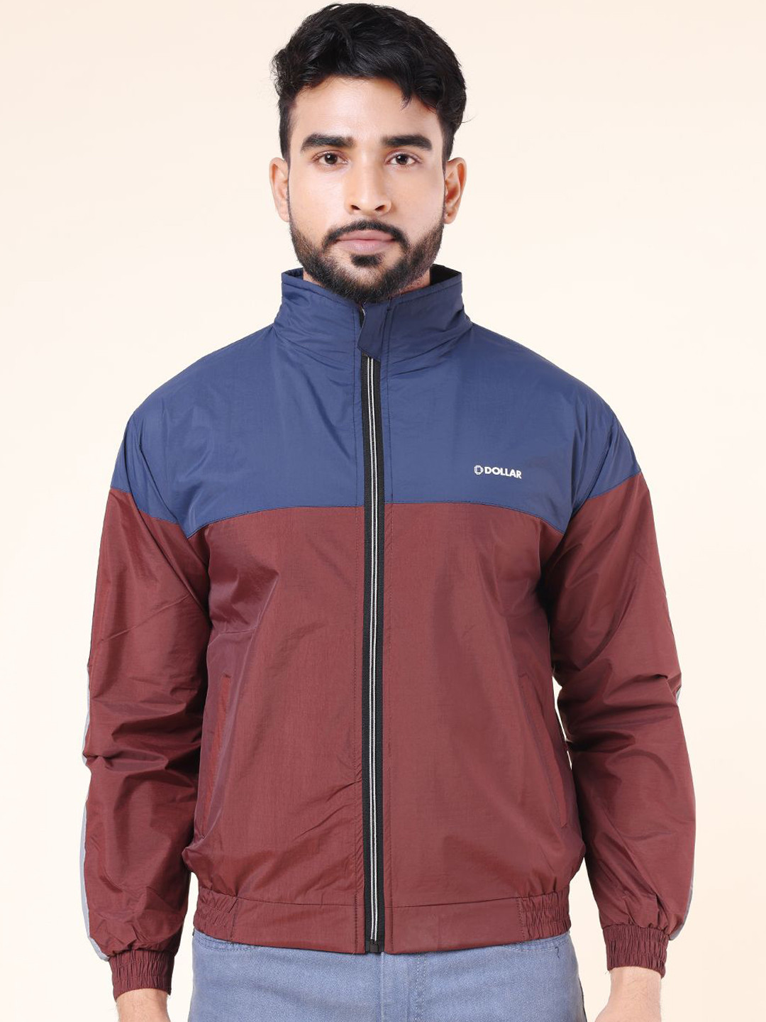 Dollar Men Colourblock Light Weight Windcheater Jacket with UV Protection and Pocket
