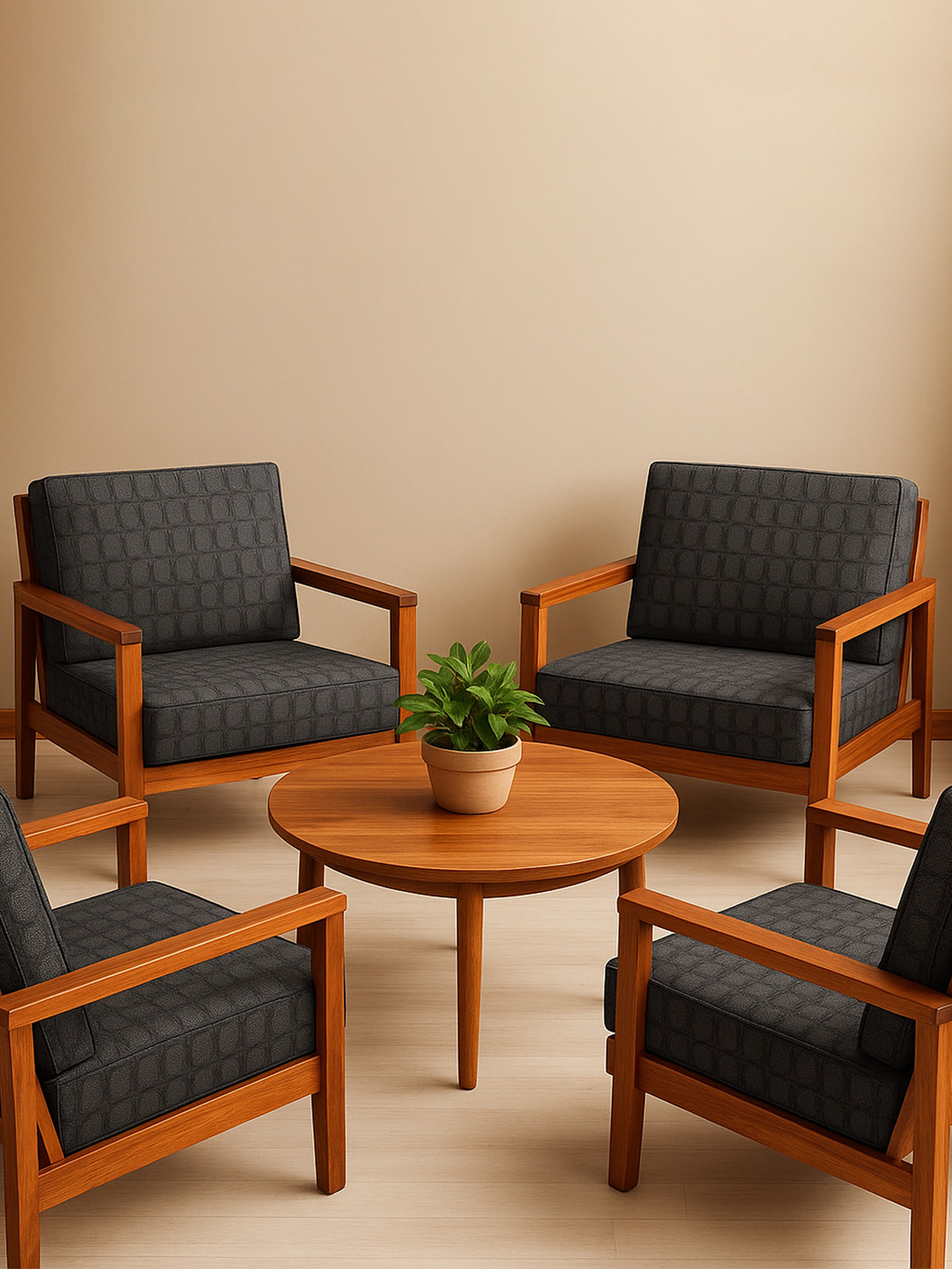 Cortina Set of 4 Soft Bubble Stretchable Solid Sofa Slip Covers