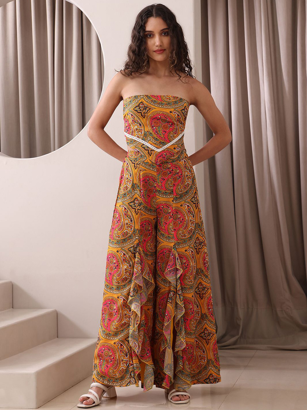 OBSHIVKA Flow & Flair Printed Sleeveless Top With Palazzo