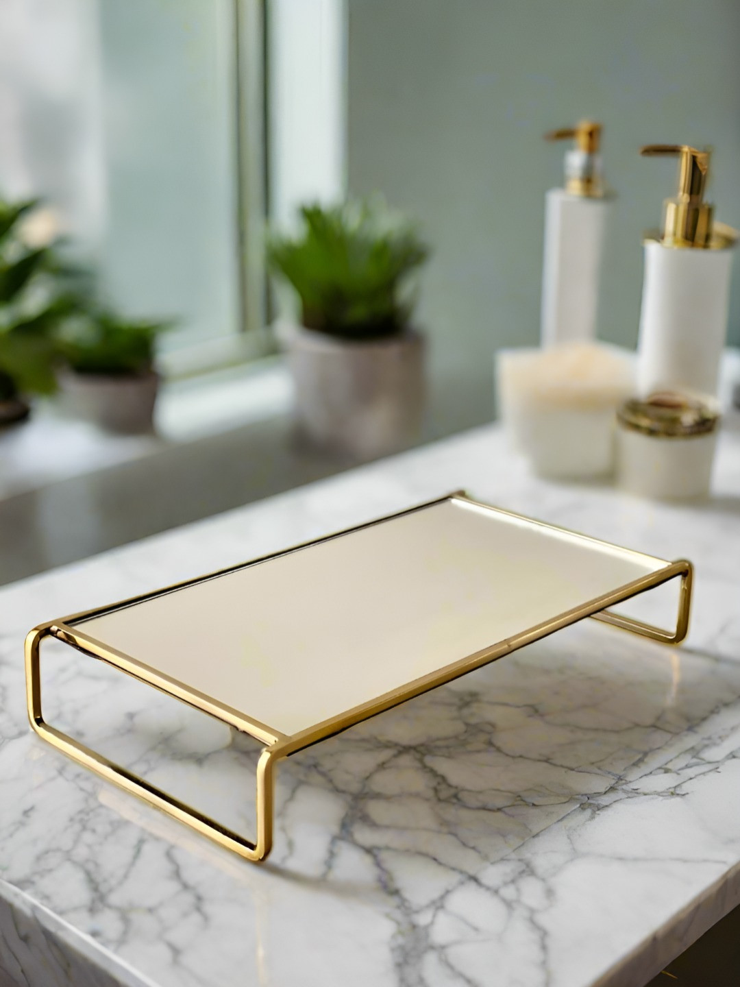 Mason Home Gold-Toned Stainless Steel Easy to Clean Serving Tray