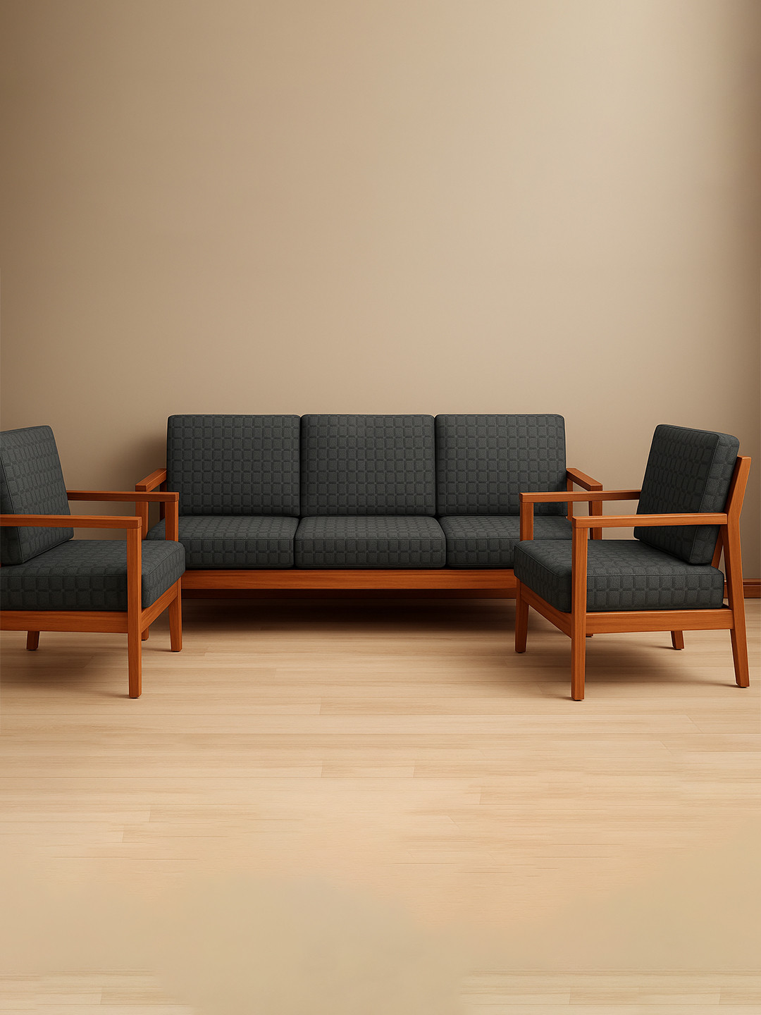 Cortina 5-pieces Grey Soft Bubble Stretchable Solid Sofa Slipcovers