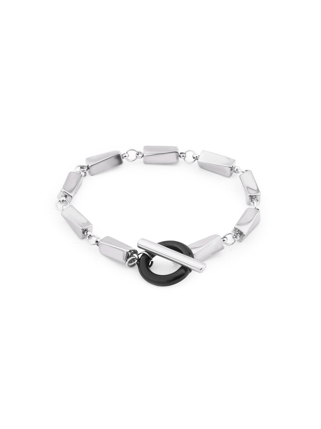 SANTA BARBARA POLO & RACQUET CLUB Silver-Plated Stainless Steel Link Bracelet