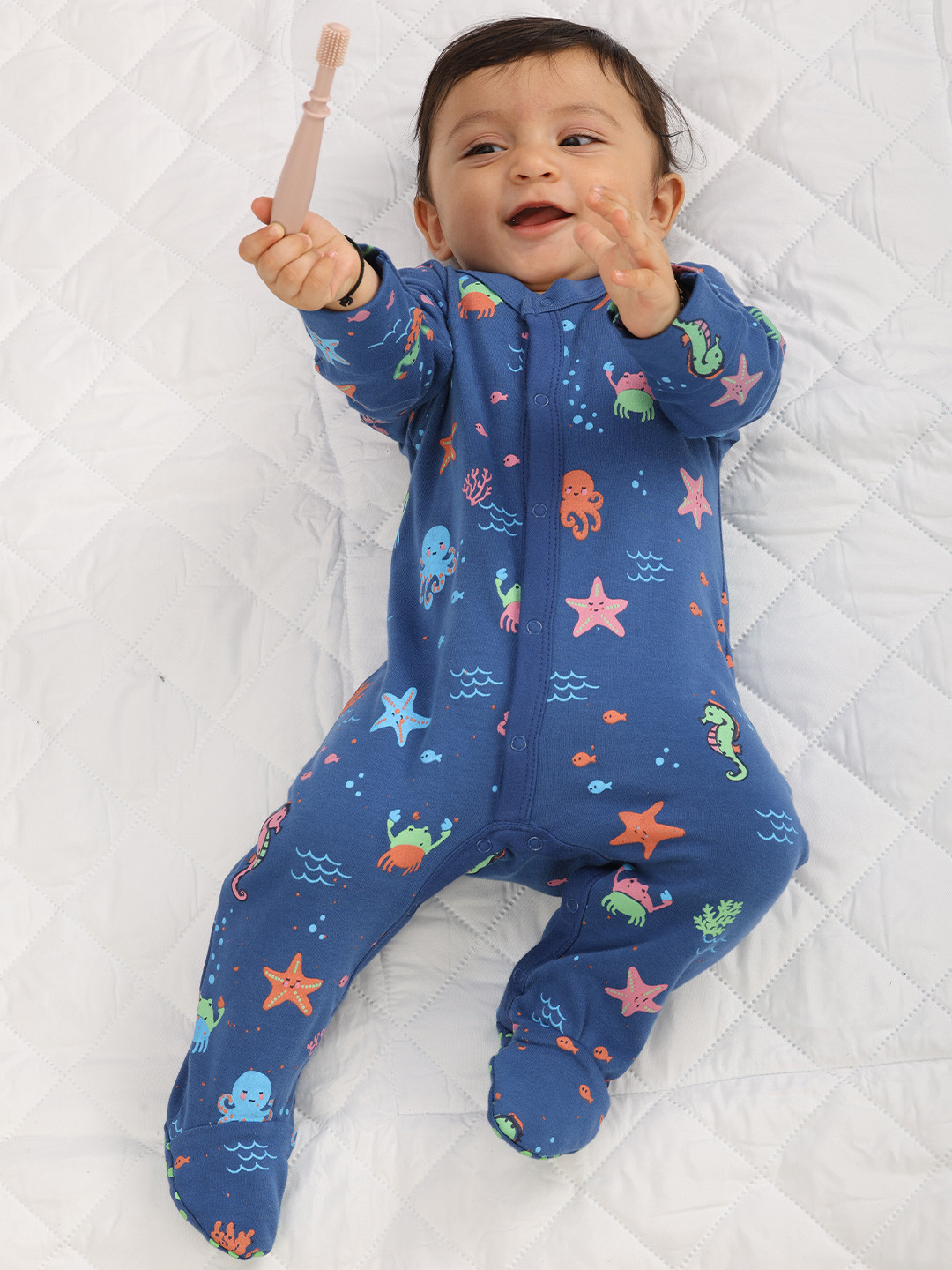 BONTOTS Infant Boys Ocean Explorer Printed Organic Cotton Sleepsuit