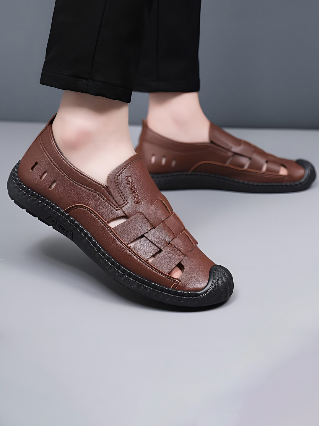 ASTEROID Men Slip-On Shoe-Style Sandals