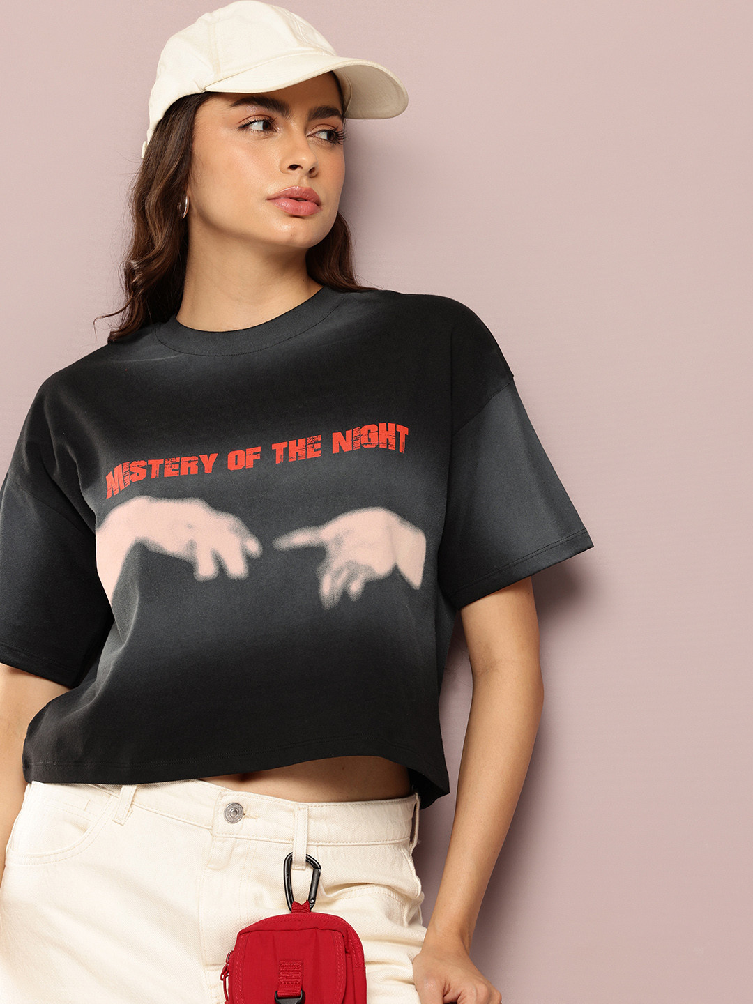Kook N Keech Marvel Oversized Fit Graphic Printed Cropped Pure Cotton T-shirt