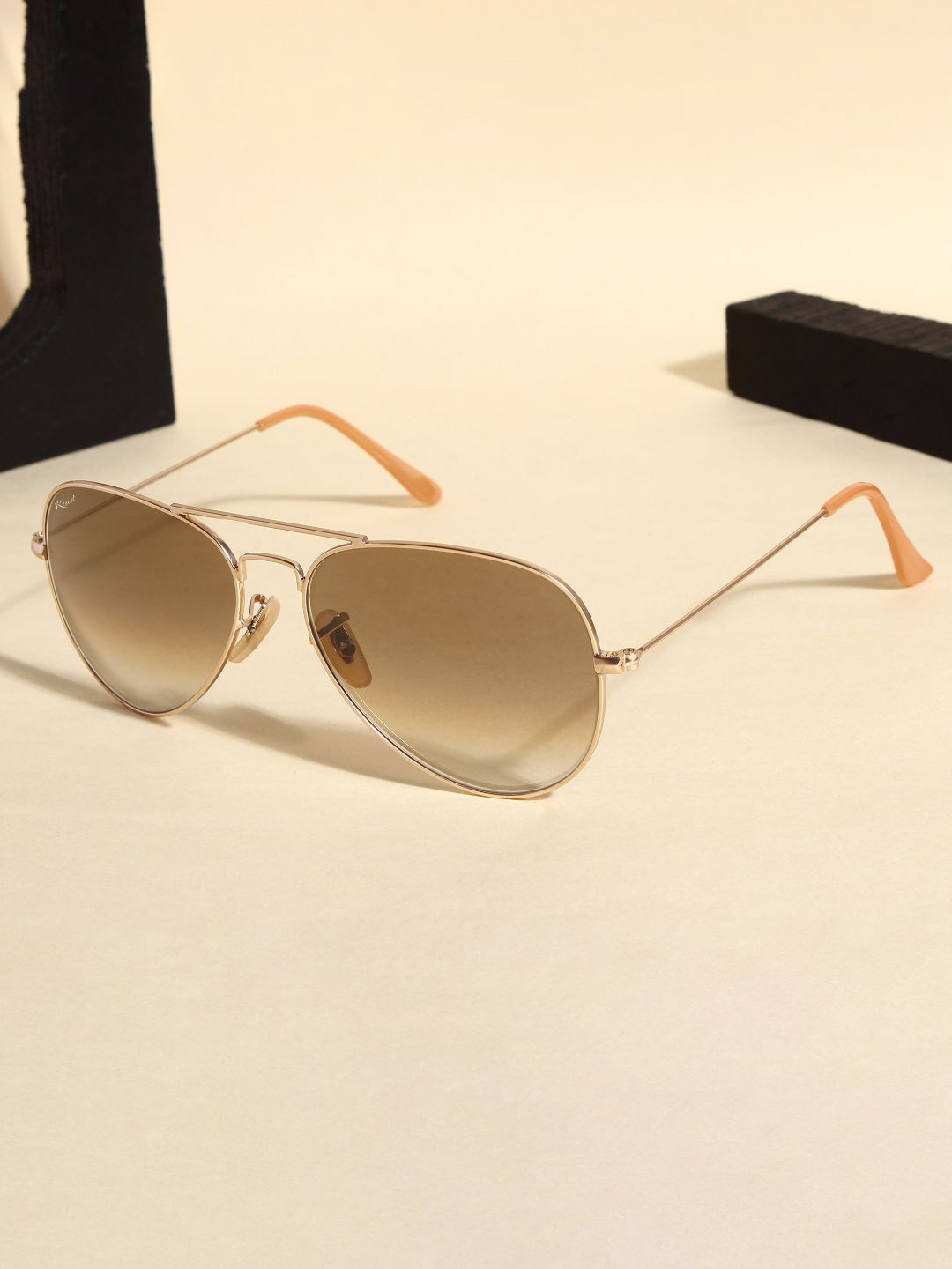 RESIST EYEWEAR Unisex Aviator Sunglasses with UV Protected Lens AIRCRAFTS GOLD BROWN DC 2