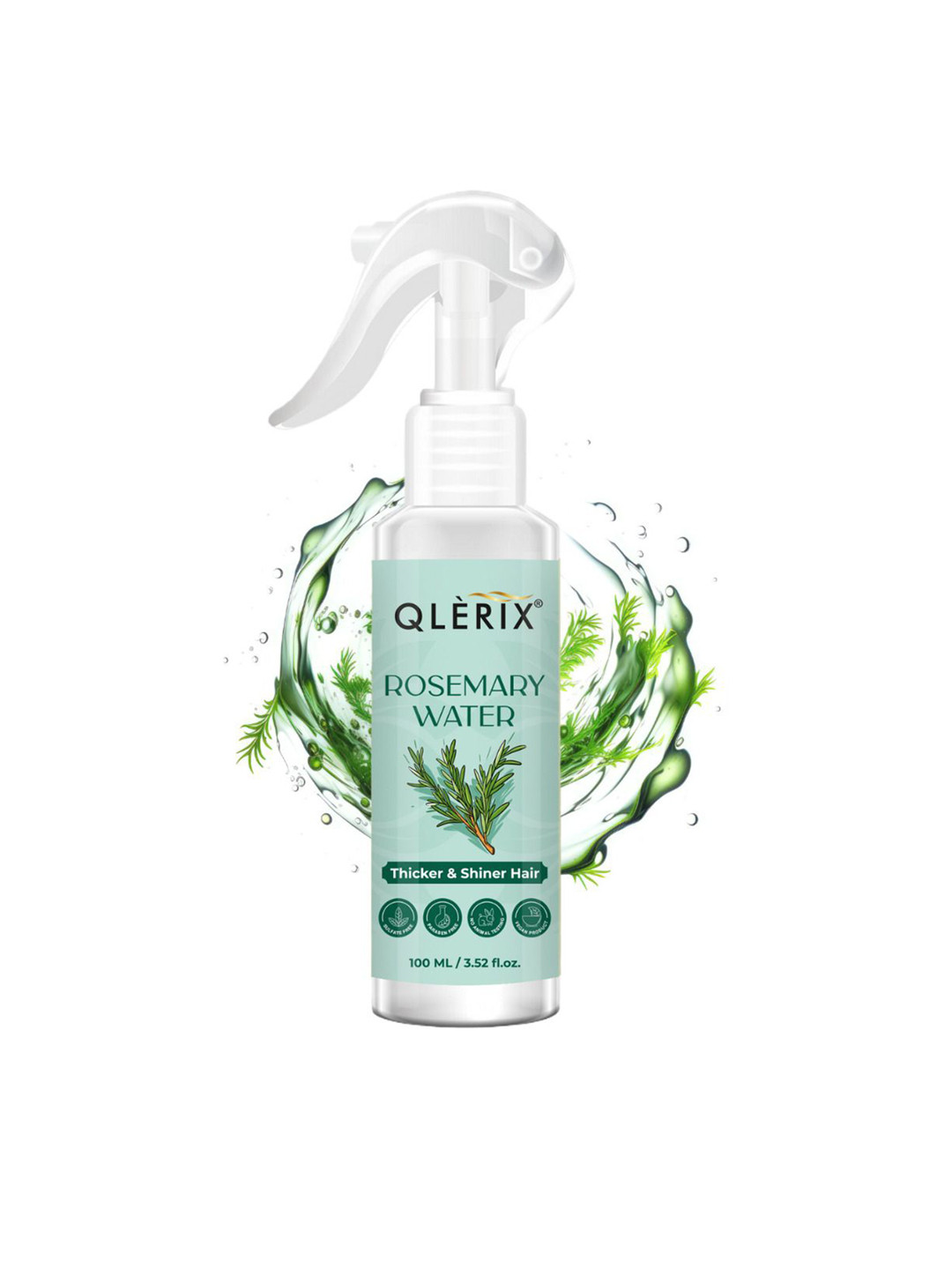 QLERIX Rosemary Water Spray For Thicker- Shiner & Stronger Hair - 100 ml