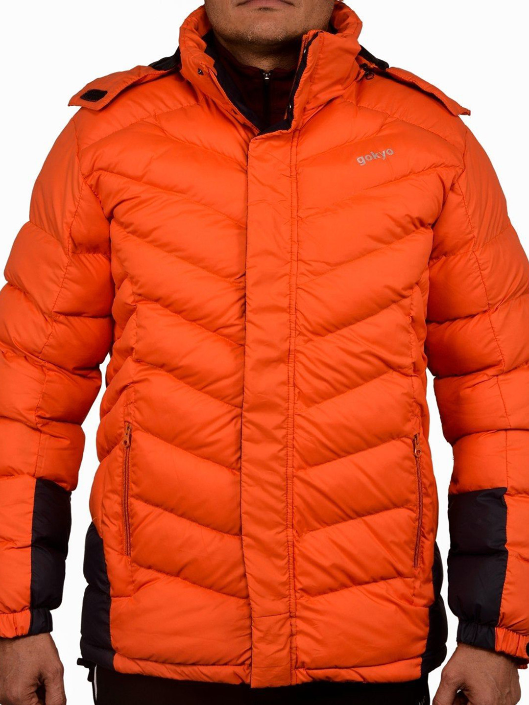 GOKYO Men Hooded Solid Casual Water Resistant Puffer Jacket