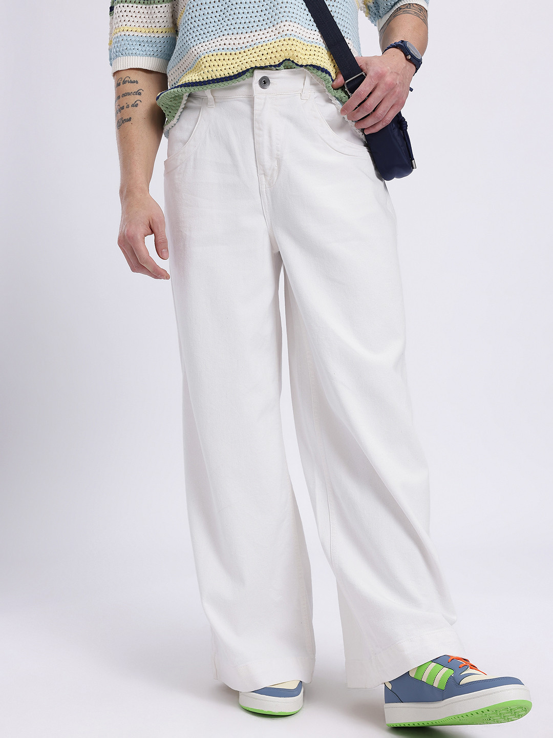 glitchez Men Wide Leg Loose Fit Jeans