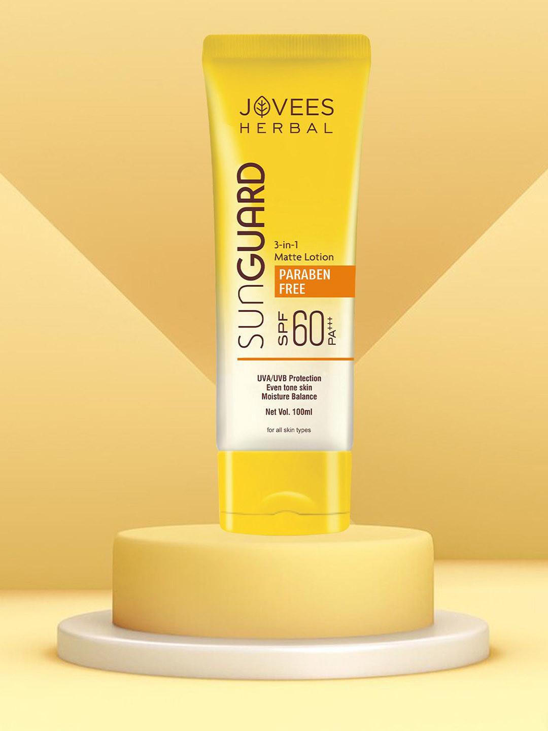 Jovees Herbal Sun Guard SPF 60 3 In 1 Matte Lotion For UVA/UVB Protection - 100ml