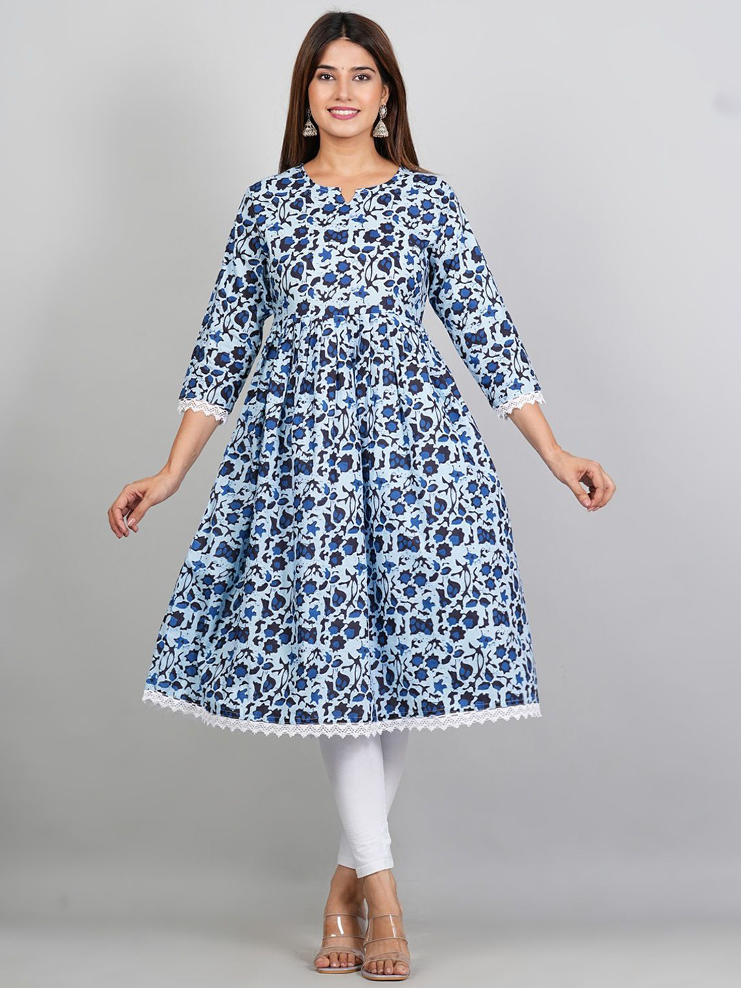 Kraniky Apparels Abstract Printed Pure Cotton Straight Kurtas