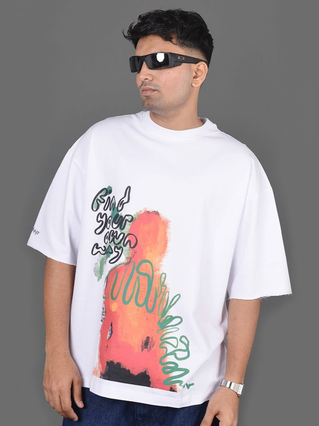 CTRL+P Unisex Graphic Printed Round Neck Cotton Relaxed Fit T-shirt