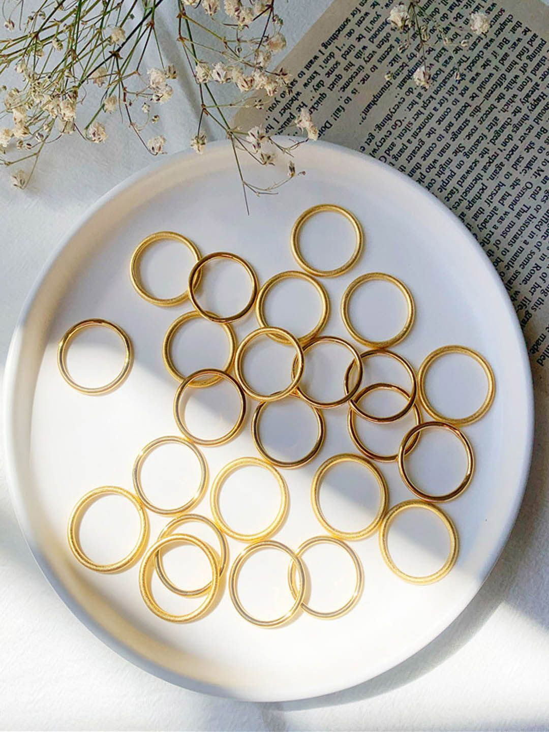 StyleCast Gold-Toned Set Of 24 Gold-Plated Stainless Steel Elegant Finger Rings