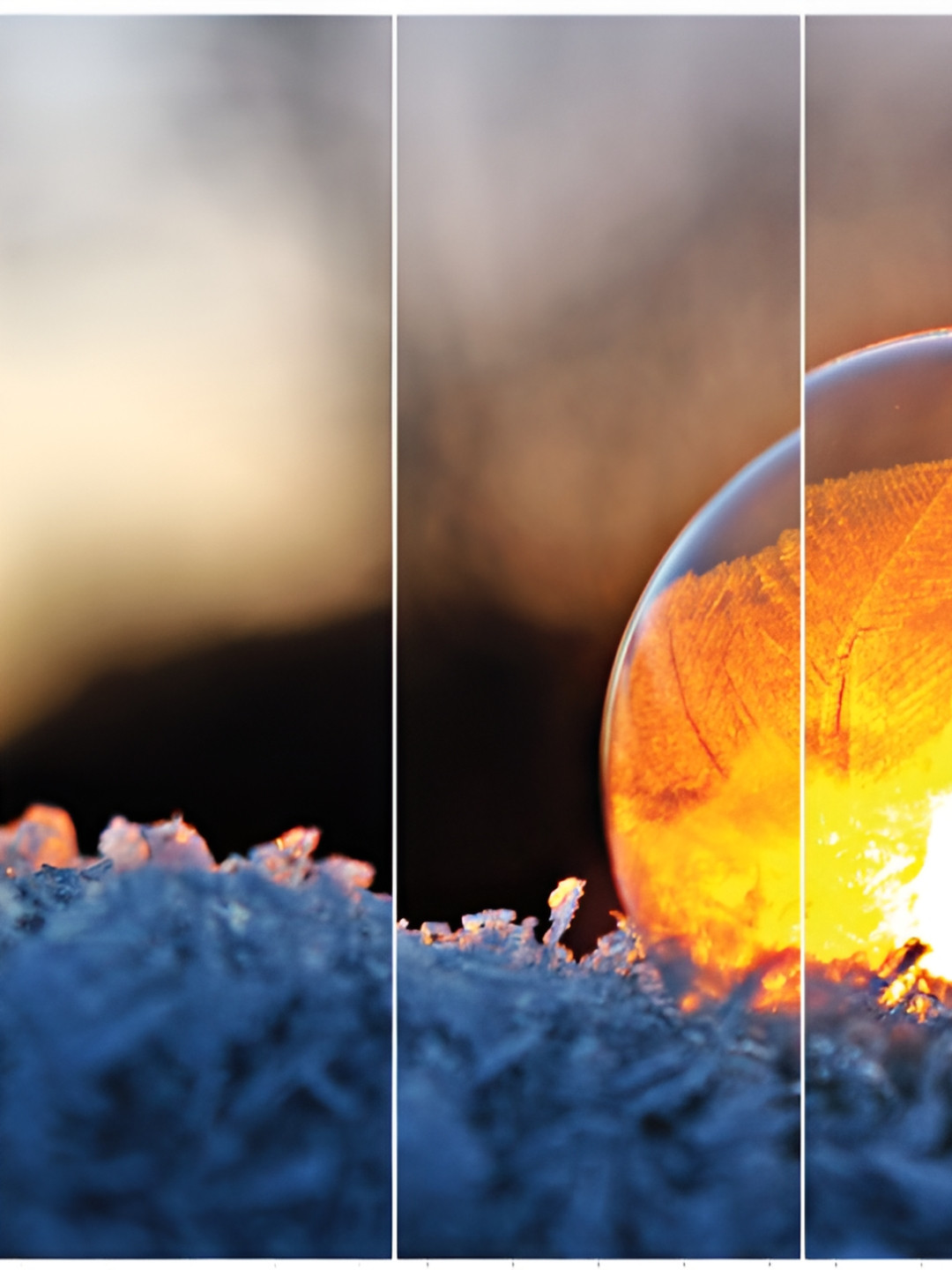 Inephos Orange and Blue 1 Piece Abstract Printed Canvas Wall Art