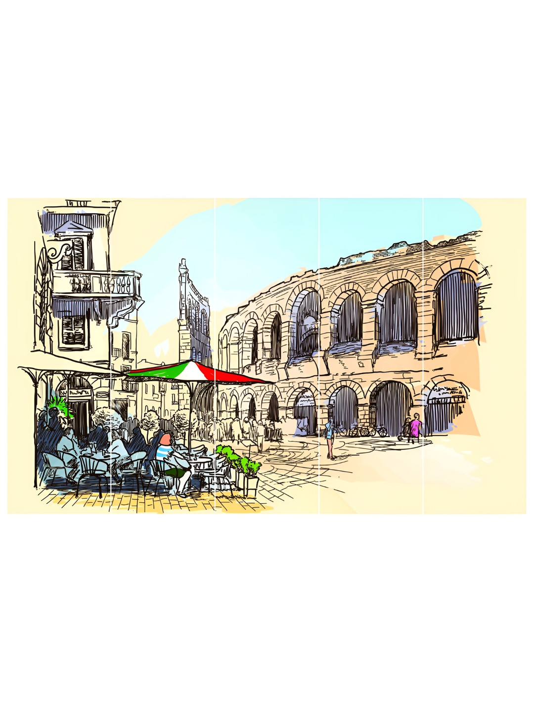 Inephos Cream And Black Printed Canvas Wall Art