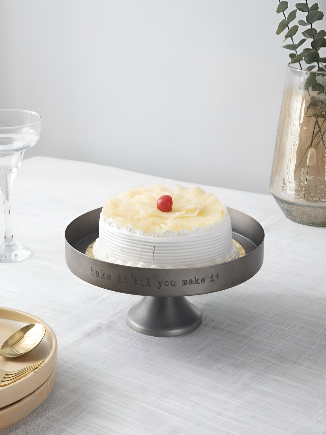 NILAAY Succor Grey 2025 Metal Easy to Clean Cake Stand