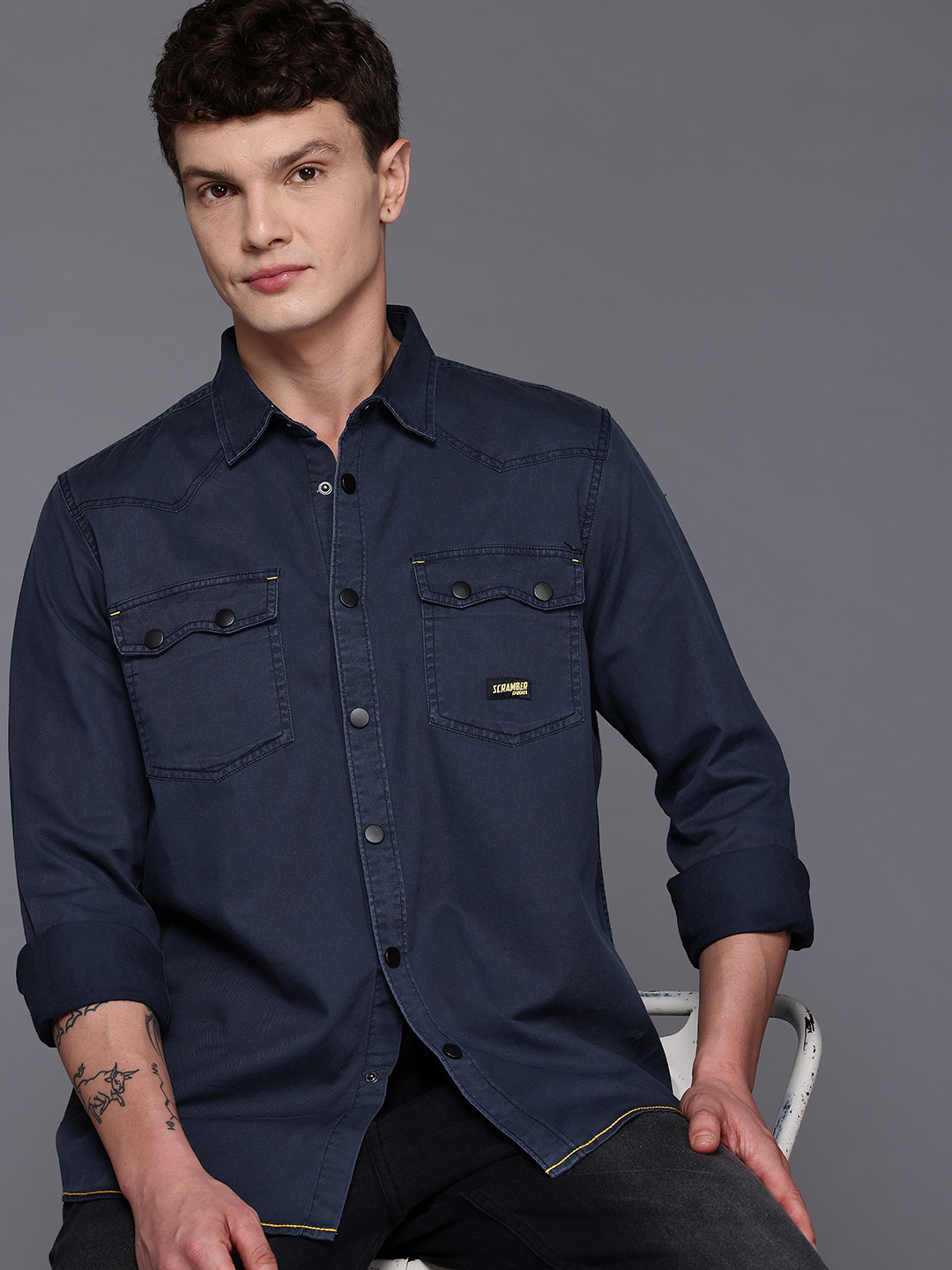 Ducati Pocket Detail Contrast Stitch Pure Cotton Casual Shirt