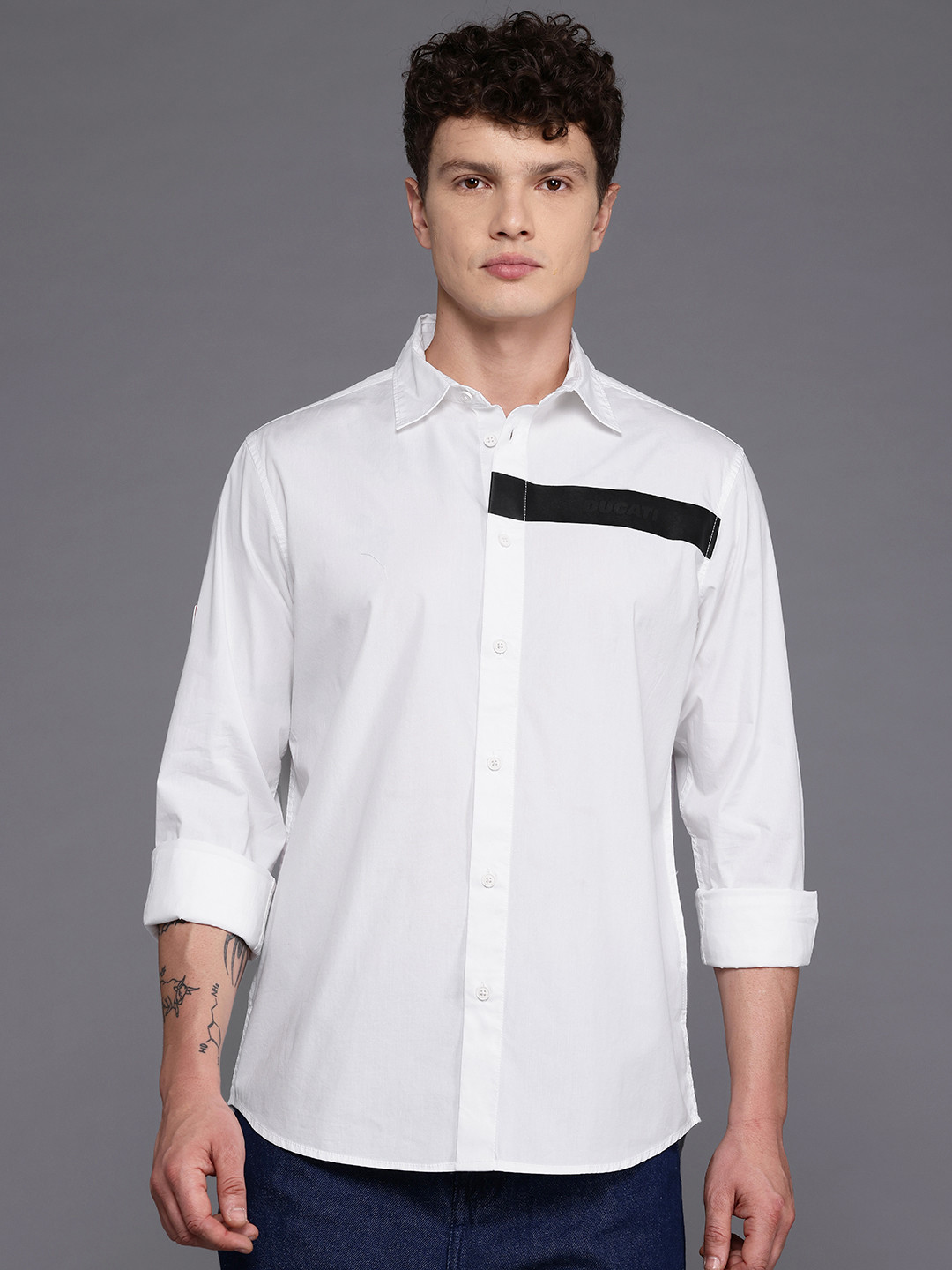 Ducati Brand Logo Print Detail Regular Fit Shirt