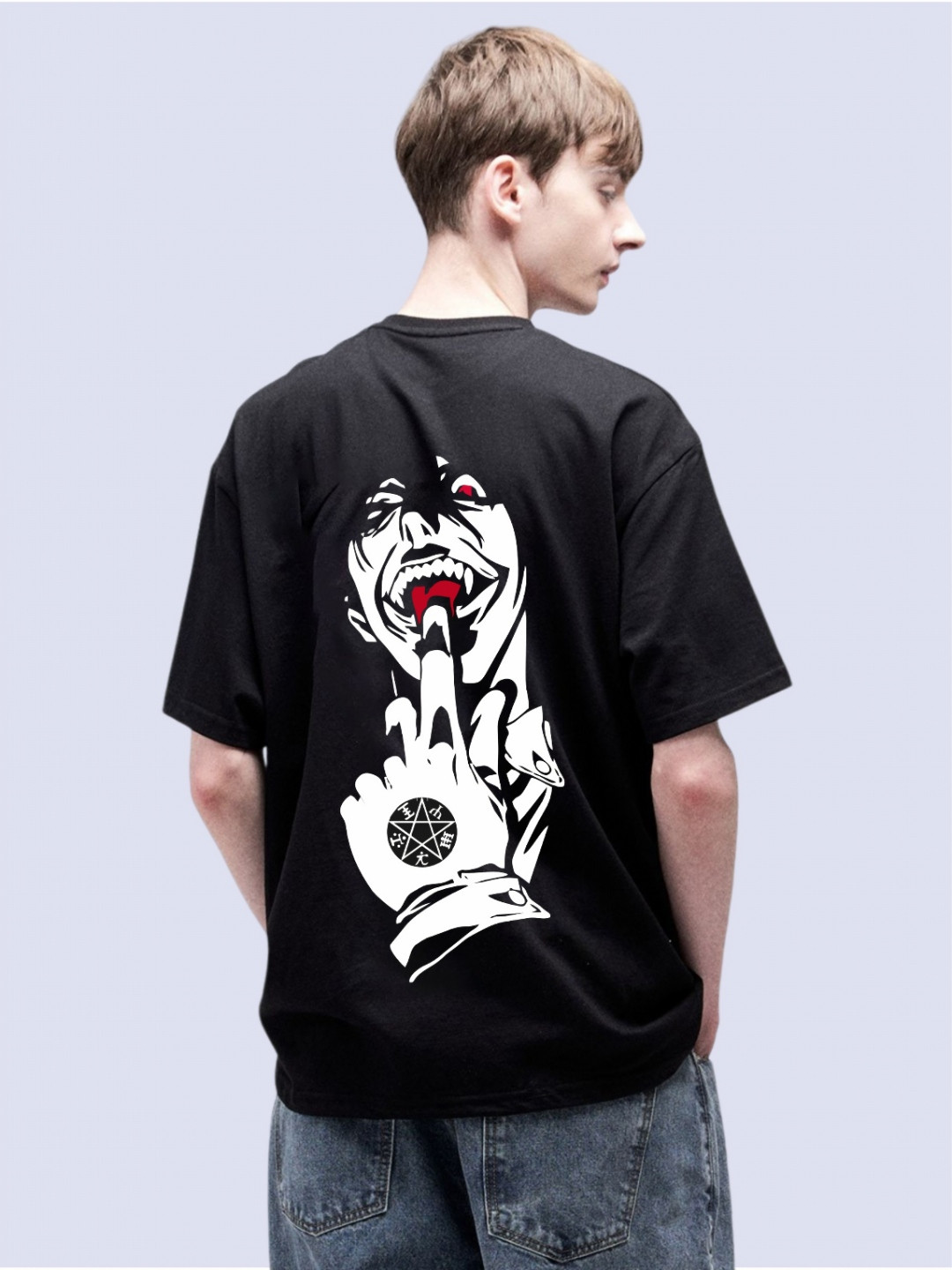 Uniplanet store Graphic Printed Round Neck Cotton Oversized T-shirt