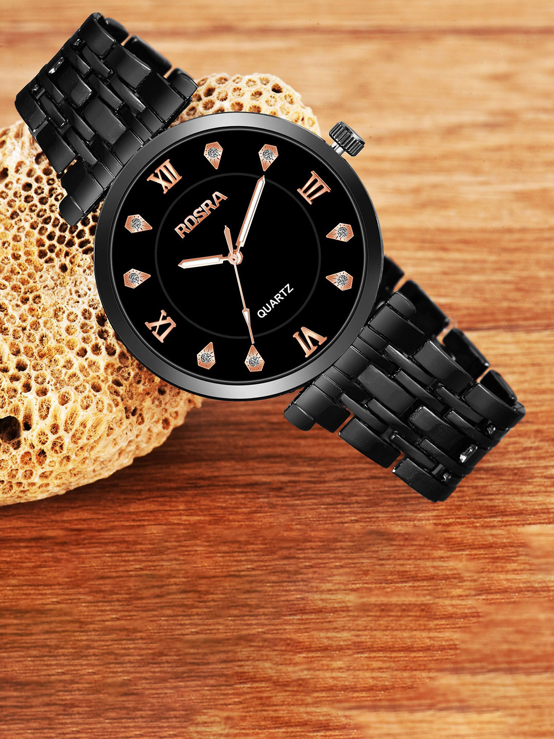 WATCHSTAR Men Embellished Dial & Stainless Steel Straps Analogue Watch Gents KP Black