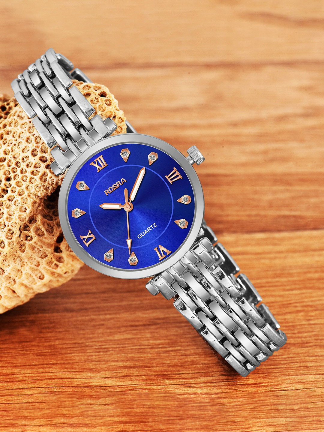 WATCHSTAR Women Patterned Dial & Stainless Steel Straps Analogue Watch Ladies KP Blue