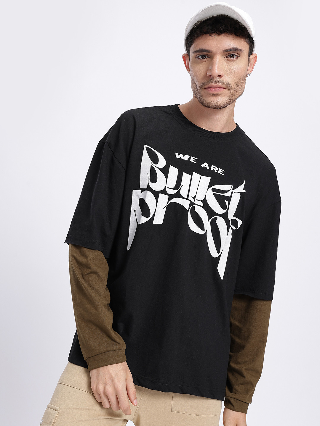 glitchez Typography Print Doctor Sleeves Relaxed T-shirt