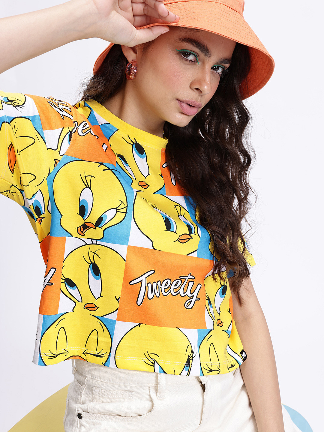 Kook N Keech Pure Cotton Tweety Printed Boxy T-shirt