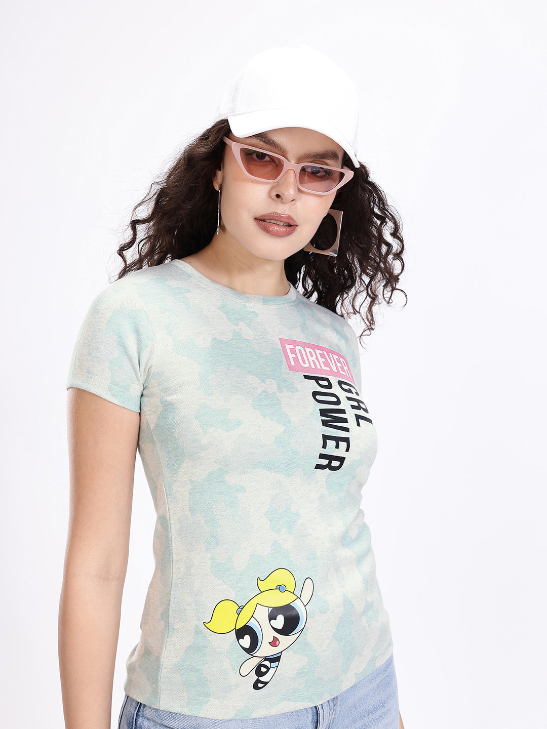 Kook N Keech Powerpuff Girls Typography Printed T-shirt
