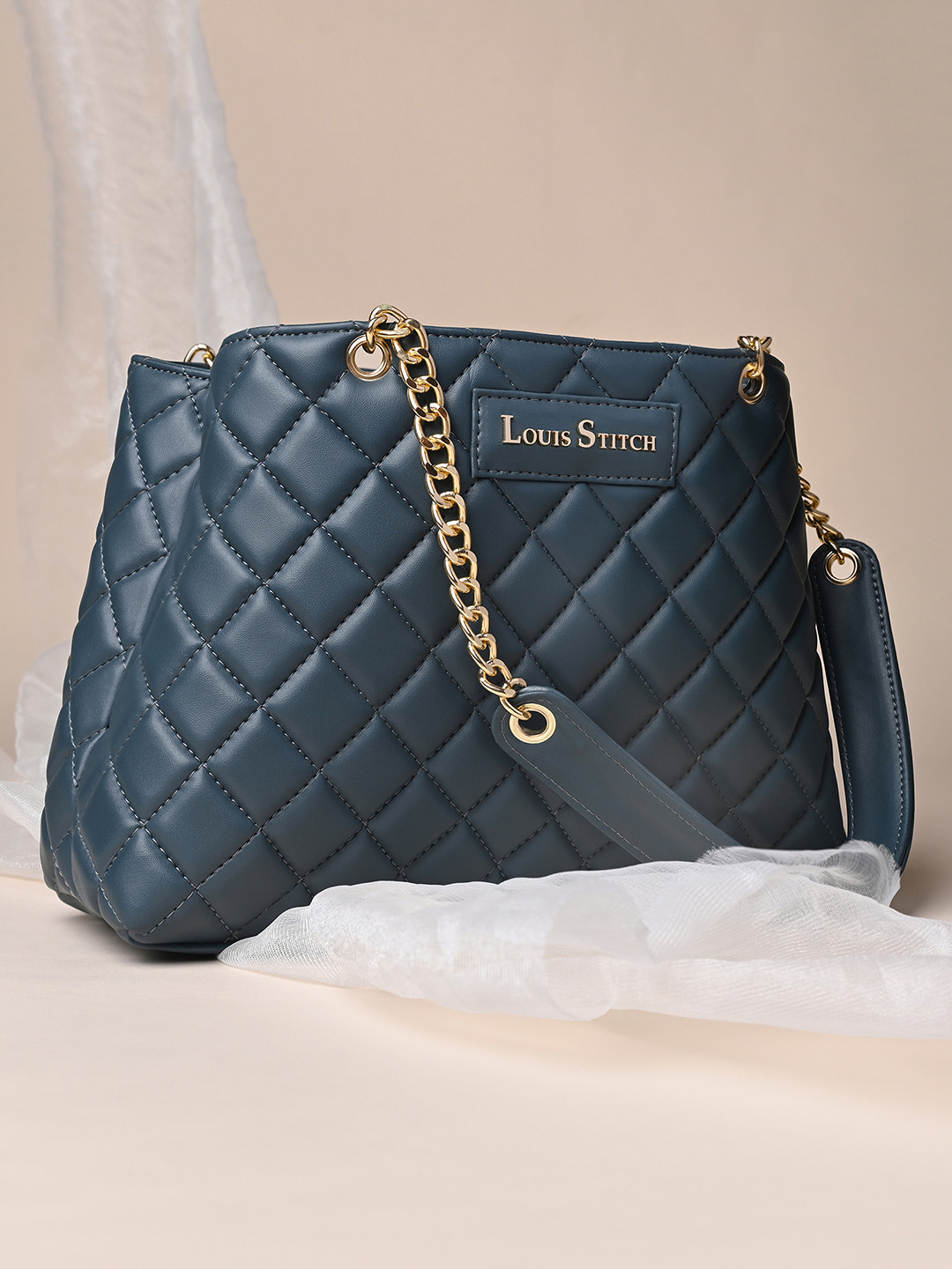 LOUIS STITCH Women Dark Blue Ladies Satchel Handbags