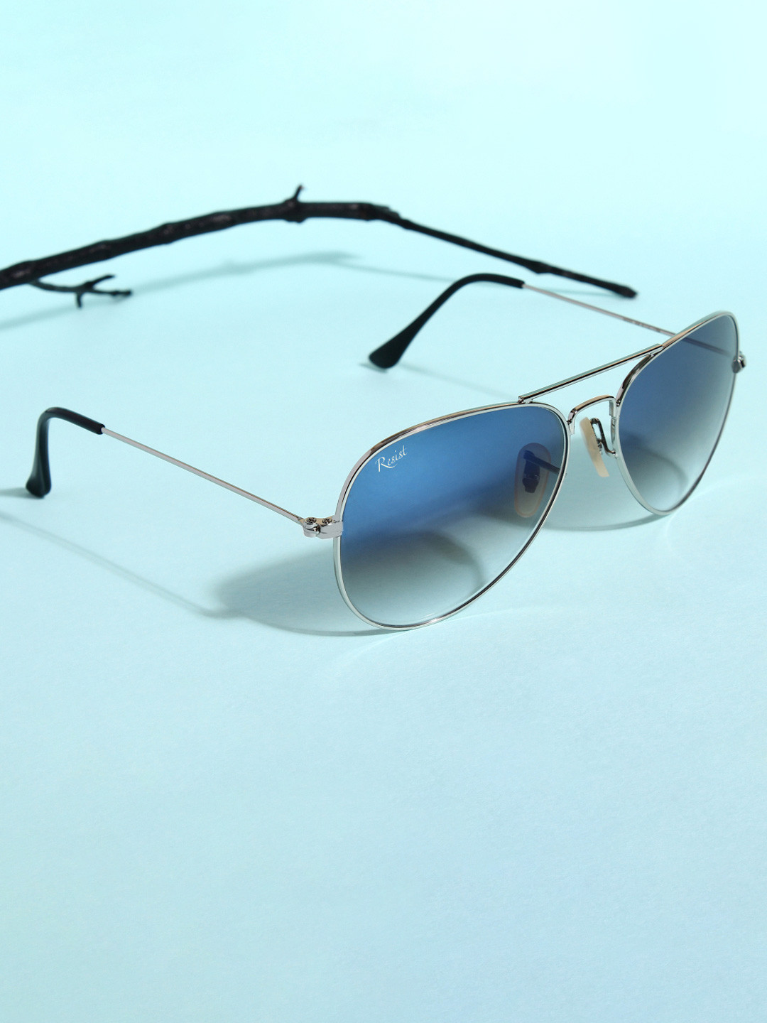 RESIST EYEWEAR Unisex Aviator Sunglasses with UV Protected Lens AIRCRAFTS SILVER BLUE DC 2
