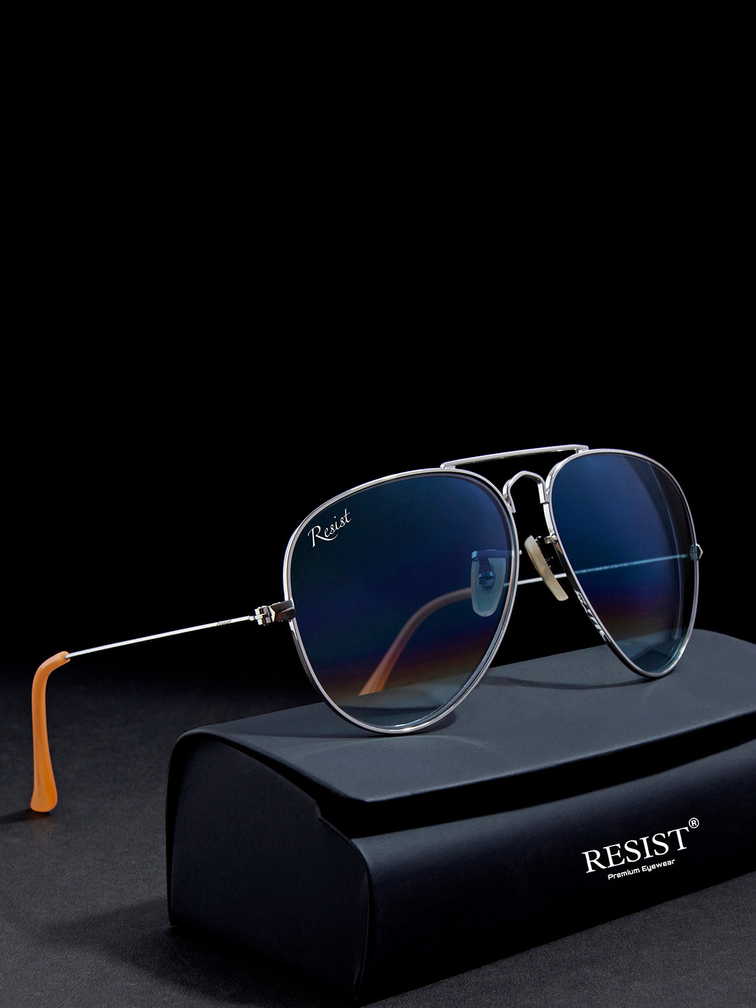 RESIST EYEWEAR Unisex Aviator Sunglasses with UV Protected Lens AIRCRAFTS SILVER BLUE DC 3